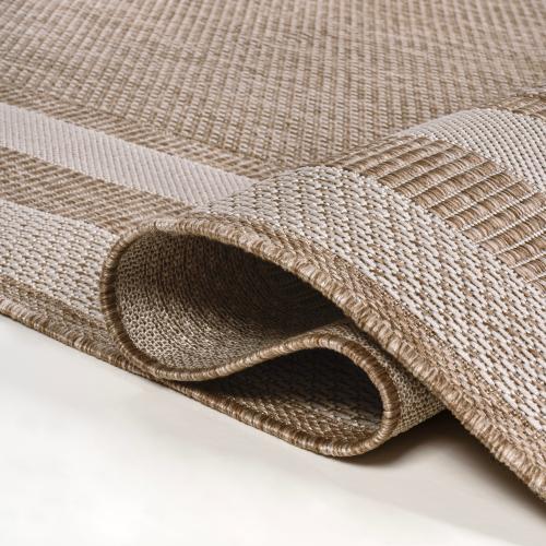 JONATHAN  Y TUSCAN SUN Dover 3-Stripe 3 X 5 (ft) Beige/Cream Indoor/Outdoor Solid Coastal Area Rug