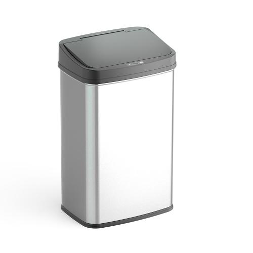 NINESTARS Motion Sensor Trash Can - Stainless Steel - Commercial/Residential - Large Size - Touchless - 32 Gallons