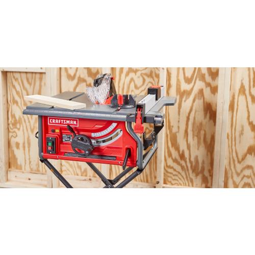 CRAFTSMAN 10-in 15-Amp 120-Volt Corded Portable Jobsite Table Saw with Folding Stand