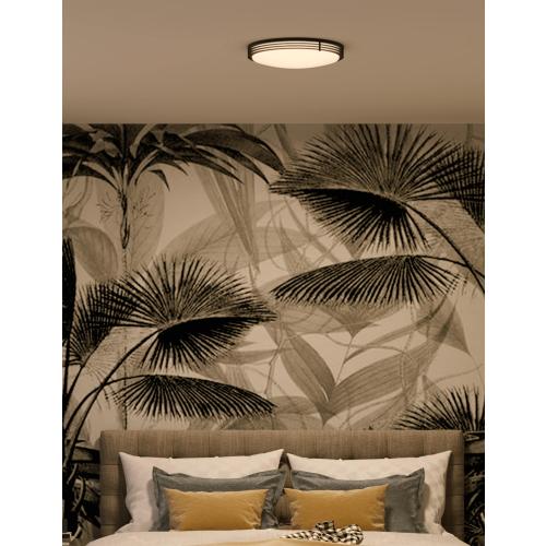 Good Earth Lighting Majestic 1-Light 17-in Matte brown LED Flush Mount Light
