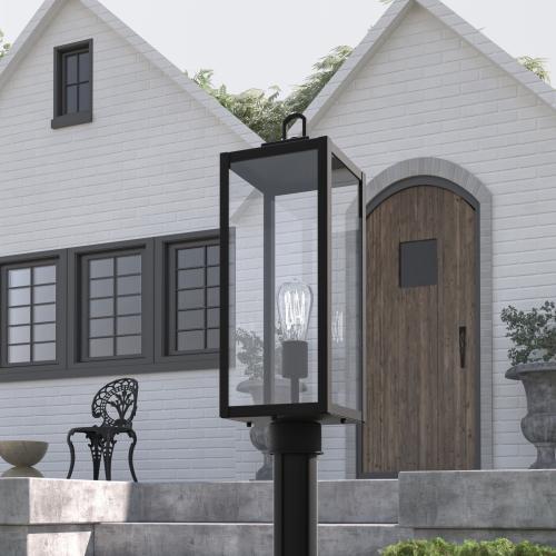Quoizel Breitling 21.5-in Matte Black Modern/Contemporary Outdoor Light Post Lantern