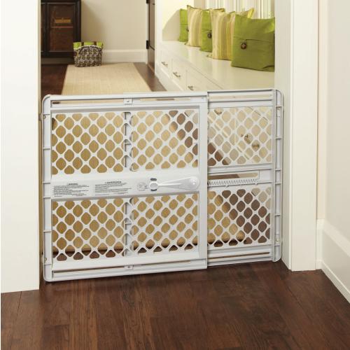 Toddleroo by North States 42-in x 26-in Pressure/Hardware Mounted Light Gray Plastic Safety Gate