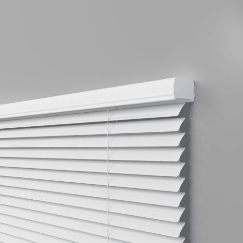 LEVOLOR Trim Go 1-in Slat Width 35-in x 72-in Cordless White Aluminum Room Darkening Mini-blinds