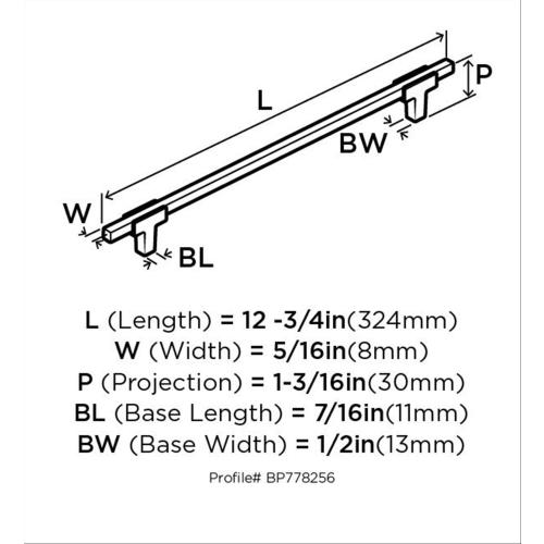 Amerock Urbanite 10-1/16-in (256mm) Center to Center Polished Chrome/Black Chrome Rectangular Bar Drawer Pull