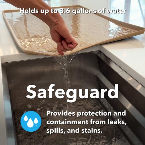 Xtreme Mats Kitchen 22-in x 34-in Beige Undersink Drip Tray Fits Cabinet Size 34-in x 22-in