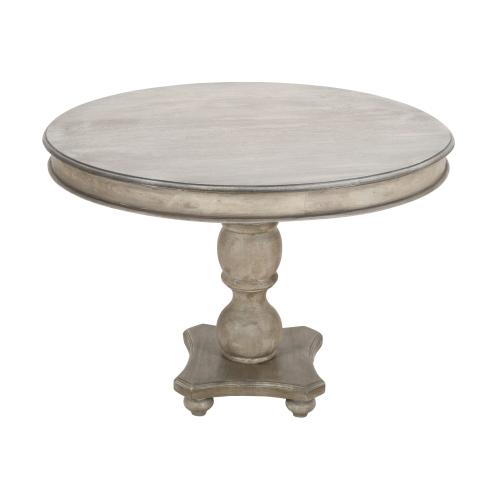 Benzara Washed White and Gray Round Contemporary/Modern Dining Table, Wood Base 42-in L x 31-in H (NO TEST)