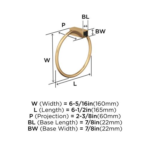 Amerock Monument Champagne Bronze Wall Mount Single Towel Ring