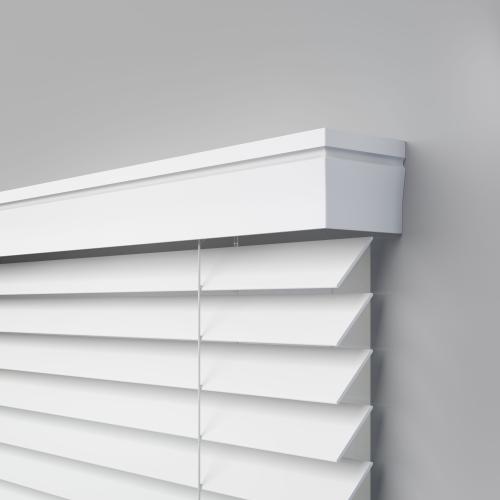 LEVOLOR Trim Go 2-in Slat Width 35-in x 48-in Cordless White Faux Wood Room Darkening Horizontal Blinds