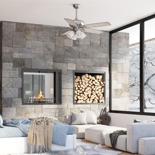 Harbor Breeze Notus 52-in Brushed Nickel with Driftwood/Sienna Blades LED Indoor Ceiling Fan with Light (5-Blade)