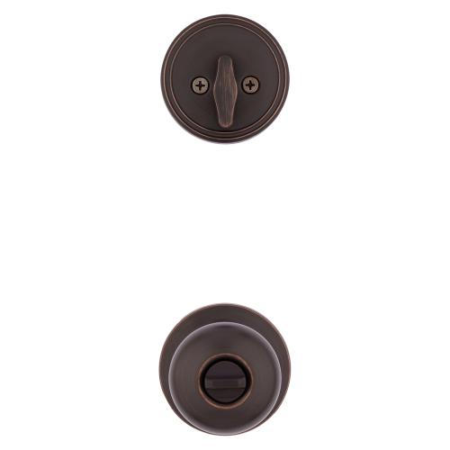 RELIABILT Baron Antique Bronze Exterior Single-cylinder deadbolt Keyed Entry Door Knob Project Pack (2-Pack)