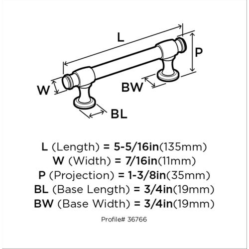 Amerock Winsome 3-3/4-in (96mm) Center to Center Oil Rubbed Bronze Cylindrical Bar Drawer Pull