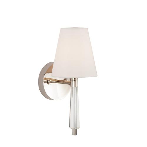 Signature Hardware Manteo 5.63-in W 1-Light Polished Nickel Modern/Contemporary Incandescent Wall Sconce