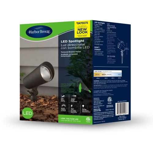 Harbor Breeze 300-Lumen 4-Watt Bronze Low Voltage Warm White Plug-in LED Spot Light