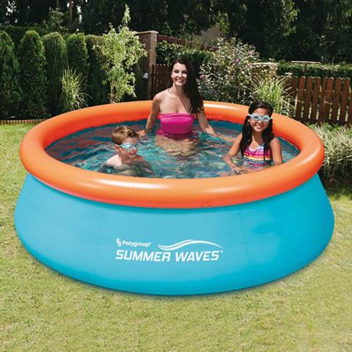 Summer Waves 8-ft x 8-ft x 30-in Inflatable Top Ring Round Above-Ground Pool