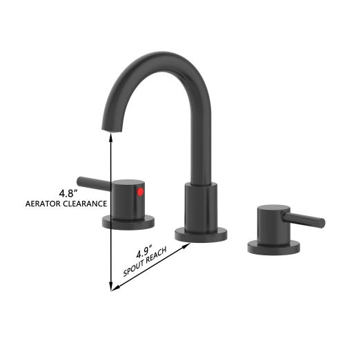 Project Source Matte Black Widespread 2-Handle WaterSense Bathroom Sink Faucet with Drain