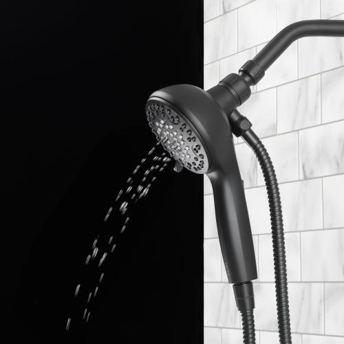 allen   roth Galway 6-Settings Matte Black 5-in Round Handheld Shower Head 1.8 GPM