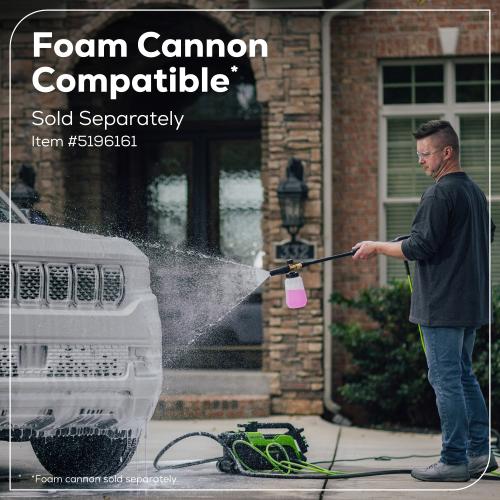 Greenworks 1900-PSI 1.2-GPM Cold Water Electric Pressure washer with 4 Spray Tips and Surface Cleaner