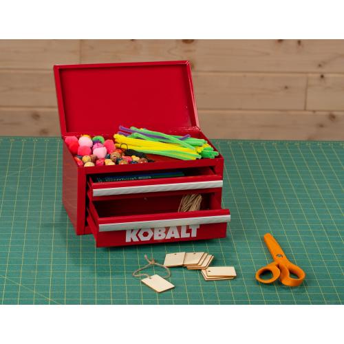 Kobalt Mini 10.83-in W x 5.91-in H x 5.91-in D 2-Drawer Pink Steel Tool Box