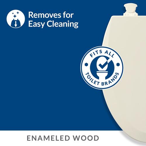 Bemis Easy Clean Wood Biscuit Round Toilet Seat