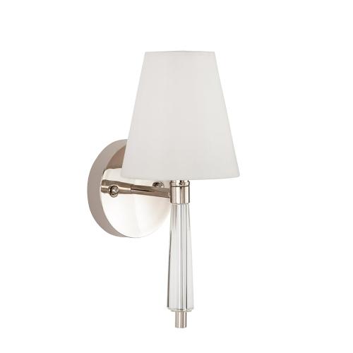 Signature Hardware Manteo 5.63-in W 1-Light Polished Nickel Modern/Contemporary Incandescent Wall Sconce