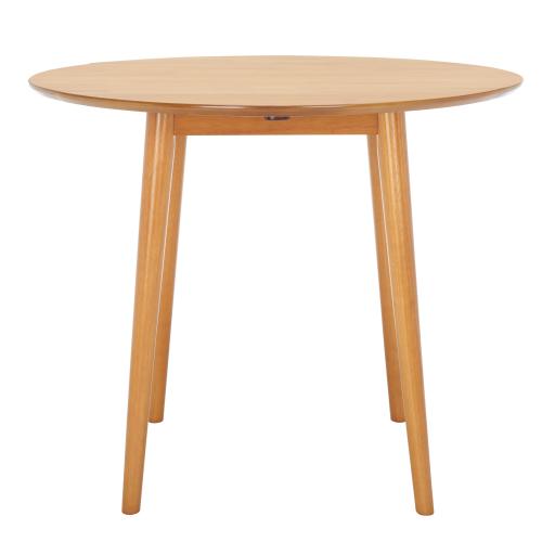 Safavieh Dining Table Light Oak Round Transitional Drop Leaf Dining Table, Wood Veneer with Veneer Wood Base 35-in L x 29.13-in H (NO TEST)