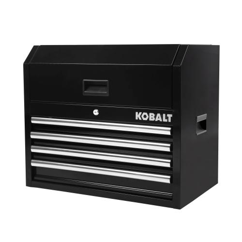 Kobalt 26-in W x 22-in H x 16-in D 4-Drawer Steel Tool Chest (Black)- missing key, dents