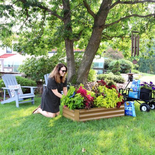 Sunnydaze Decor 48-in W x 24-in L x 11.75-in H Elevated Brown Galvanized Metal Raised Garden Bed