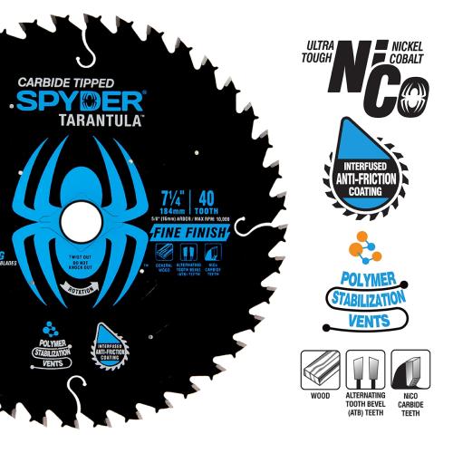 Spyder 10-in 80-Tooth Fine Finish Tungsten Carbide-tipped Steel Miter/Table Saw Blade
