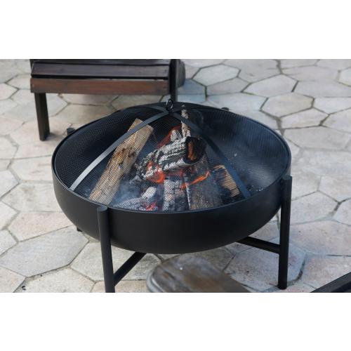 Origin 21 28-in W Black Steel Wood-Burning Fire Pit