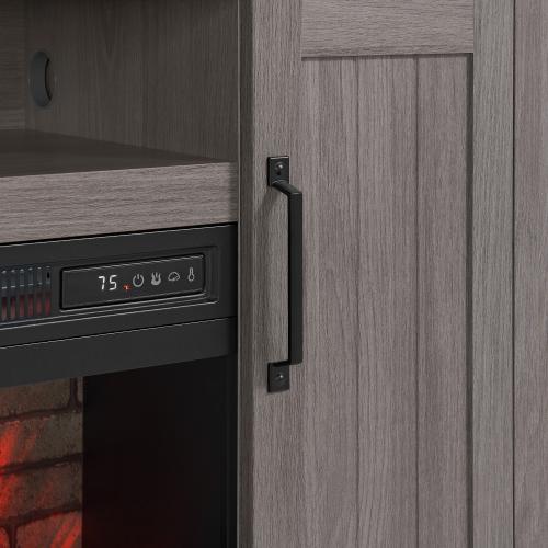 Style Selections 48-in W Iron Oak Infrared Quartz Electric Fireplace