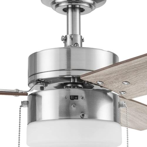 Harbor Breeze Vue 44-in Brushed Nickel with Driftwood/Cocoa Blades LED Indoor Ceiling Fan with Light (3-Blade) (Broken)