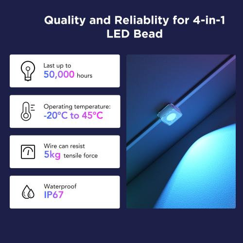 Govee 100-ft Plug-in White Indoor/Outdoor String Light with Color changing -Light LED Mini Bulbs Bluetooth Compatibility Wi-Fi Compatibility