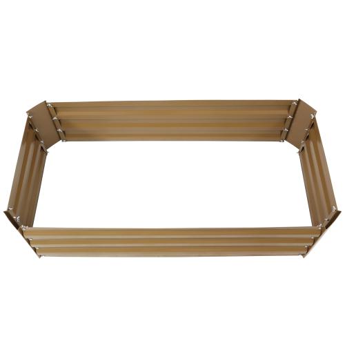 Sunnydaze Decor 48-in W x 24-in L x 11.75-in H Elevated Brown Galvanized Metal Raised Garden Bed