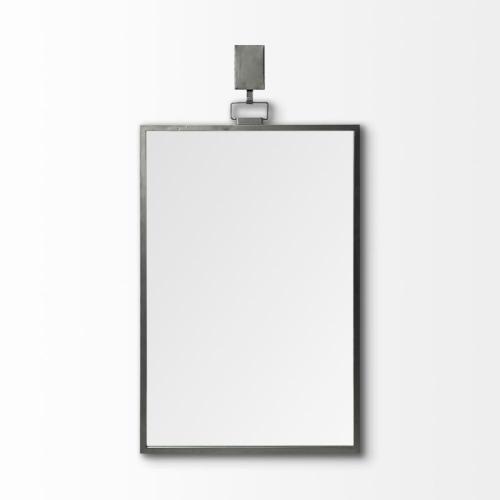 Mercana Grimm 24.8031-in W x 43.75-in H Gun Metal Gray Framed Wall Mirror