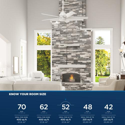 Harbor Breeze Flanagan II 52-in White with White/Driftwood Blades Color-changing Indoor Ceiling Fan with Light and Remote (5-Blade) - blacks are chipped