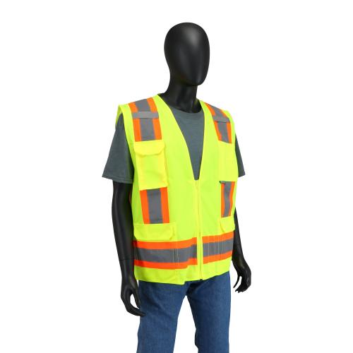 Safety Works Adult Unisex Yellow Polyester High Visibility (Ansi Compliant) Enhanced Visibility (Reflective) Safety Vest