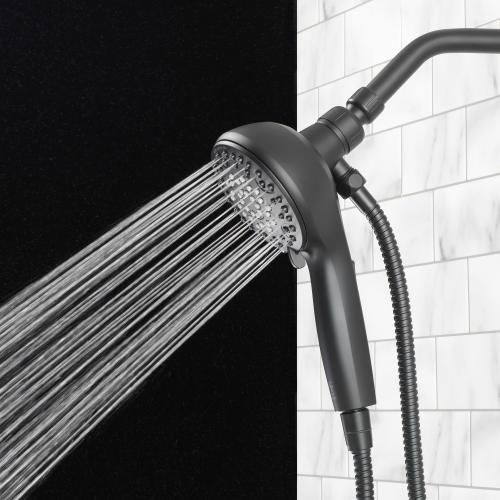 allen   roth Galway 6-Settings Matte Black 5-in Round Handheld Shower Head 1.8 GPM