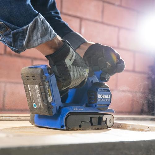 Kobalt 24 Volts Brushless Variable Belt Cordless Sander with Dust Management (Battery Not Included)