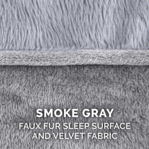 FurHaven Rectangular Smoke Gray Polyester Sofa Dog Bed (Medium)