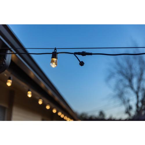 Enbrighten 40-ft Plug-in Black Indoor/Outdoor String Light with 20 Color Changing-Light LED Edison Bulbs