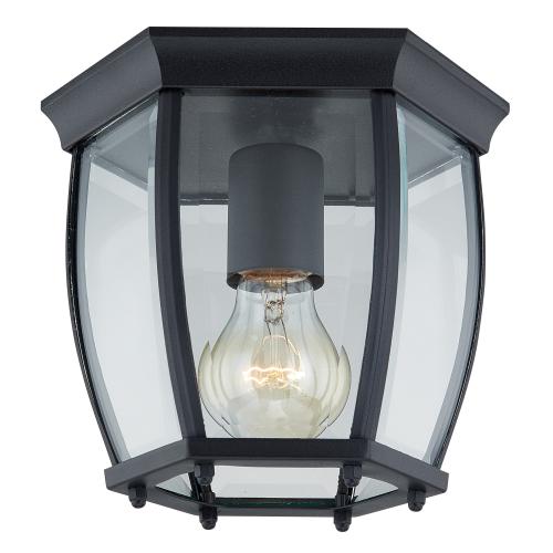 Project Source Akerman 1-Light 6.65-in Matte Black Indoor/Outdoor Flush Mount Light
