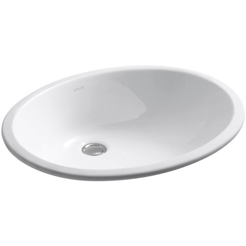 KOHLER Caxton Vitreous china Undermount Oval Traditional White Bathroom Sink ( 21.25-in x 17.25-in )