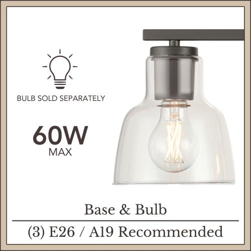 allen   roth Irvine 23-in 3-Light Matte Bronze Transitional Vanity Light