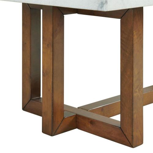 Picket House Furnishings Meyers White Marble Acacia Granite/Marble Modern Coffee Table