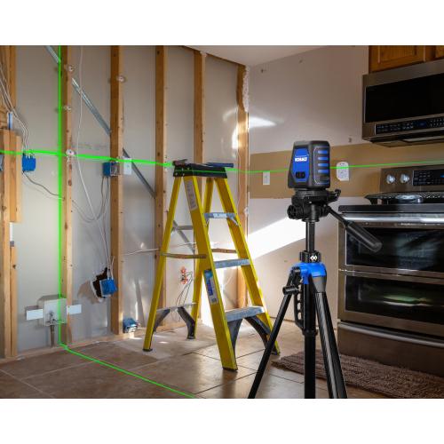 Kobalt 100-ft Self-Leveling Indoor/Outdoor Cross Beam Cross-line Laser Level (Accessories Included)