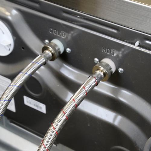 EASTMAN 2-Pack 6-ft 3/4-in FHT Inlet x 3/4-in FHT Outlet Stainless Steel Washing Machine Connector