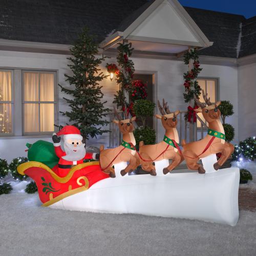 Gemmy 8.01-ft Lighted Sleigh Christmas Inflatable