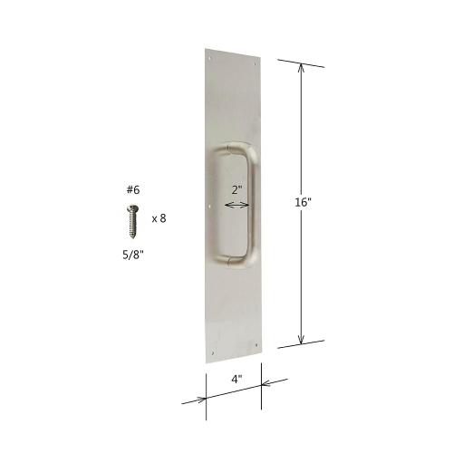 RELIABILT 4-in W x 16-in H Stainless Steel Pull Plate