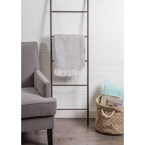 DII Gray Herringbone Stripe Throw - Woven Cotton Geometric Pattern - Machine Washable - Versatile Home Decor - Rustic Vintage Look - DII Throw Blanket