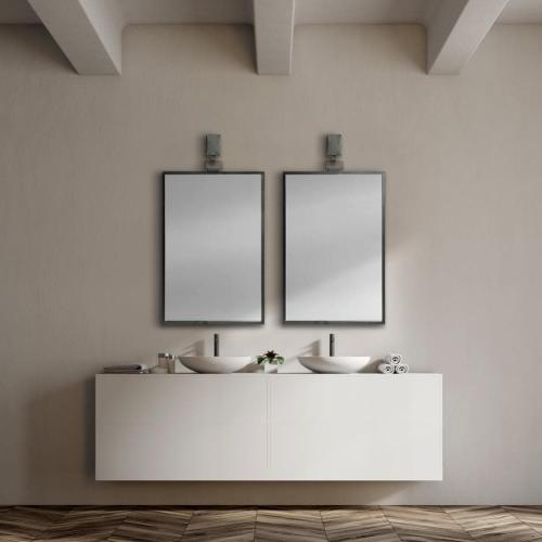 Mercana Grimm 24.8031-in W x 43.75-in H Gun Metal Gray Framed Wall Mirror